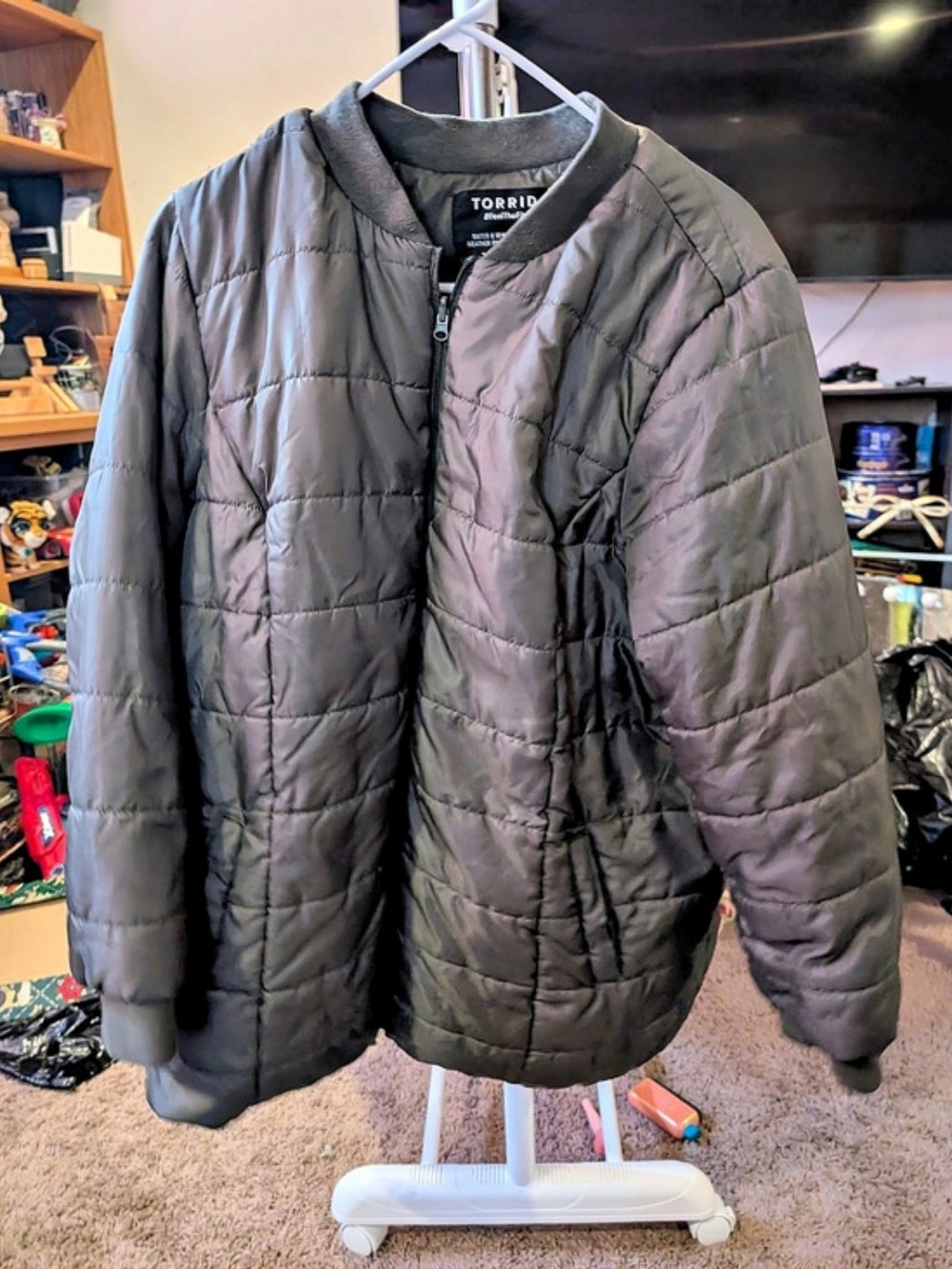 TORRID Feel The Fit Quilted Bomber Jacket Black Size 2